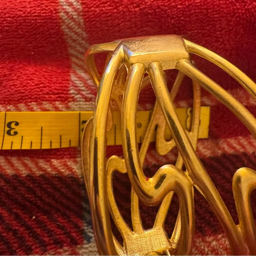 Vintage Modern Gold Tone Cuff Bracelet - Picture 7 of 16